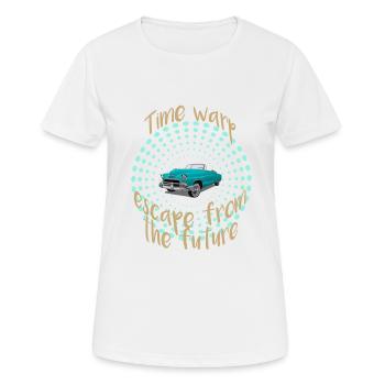 Time warp, Zeitsprung - Frauen T-Shirt atmungsaktiv - Weiß - Vorne - AI Model Female 172 dark (172cm)