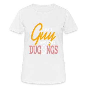 Just A Guy Who Loves Dugong Retro Animal Lover - Frauen T-Shirt atmungsaktiv - Weiß - Vorne - AI Model Female 172 dark (172cm)