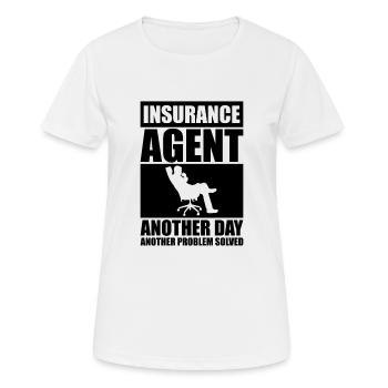Agent d’assurance Évaluateur Courtier d’assurance - T-shirt respirant Femme - blanc - Devant - AI Model Female 172 dark (172cm)