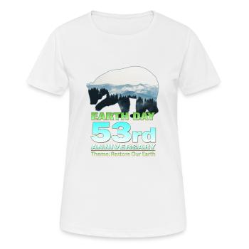 53. Jahrestag des Earth Day: Feiern Sie den 20. Tag der Erde - Frauen T-Shirt atmungsaktiv - Weiß - Vorne - AI Model Female 172 dark (172cm)