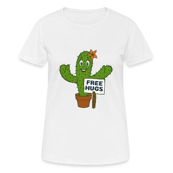 Câlins gratuits Cactus - T-shirt respirant Femme - blanc - Devant - AI Model Female 172 dark (172cm)