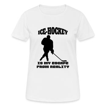 Eishockeyspieler Eishockeyteam Hockeyfan Eishockey - Frauen T-Shirt atmungsaktiv - Weiß - Vorne - AI Model Female 172 dark (172cm)