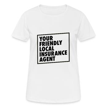 Agent d’assurance Évaluateur Courtier d’assurance - T-shirt respirant Femme - blanc - Devant - AI Model Female 172 dark (172cm)
