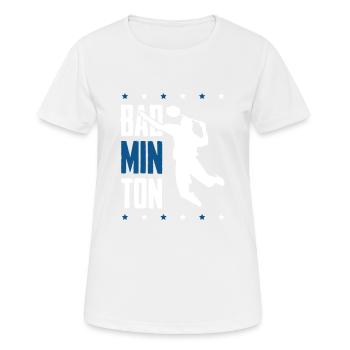 badminton sport - Frauen T-Shirt atmungsaktiv - Weiß - Vorne - AI Model Female 172 dark (172cm)
