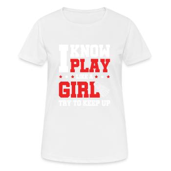 Badminton Filles - T-shirt respirant Femme - blanc - Devant - AI Model Female 172 dark (172cm)