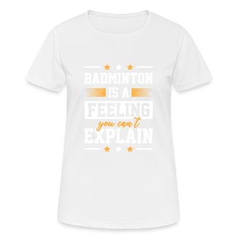 Badminton Sports - Women's Breathable T-Shirt - white - Front - AI Model Female 172 dark (172cm)