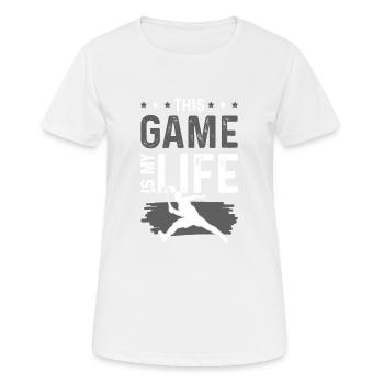 badminton leben - Frauen T-Shirt atmungsaktiv - Weiß - Vorne - AI Model Female 172 dark (172cm)
