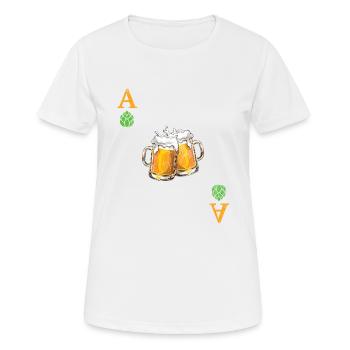 Hops is the  card - Beer - Ace - Playing card - Women's Breathable T-Shirt - white - Front - AI Model Female 172 dark (172cm)
