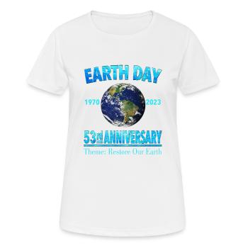 53. Jahrestag der Erde - Tag der Erde 2023 - Frauen T-Shirt atmungsaktiv - Weiß - Vorne - AI Model Female 172 dark (172cm)