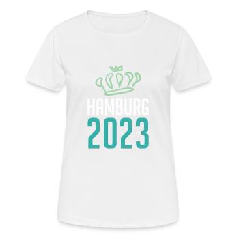 Hambourg 2023 Krone - T-shirt respirant Femme - blanc - Devant - AI Model Female 172 dark (172cm)