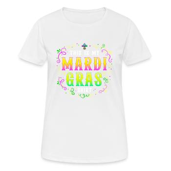 Mardi Gras Lustiges Party Kostüm Das ist mein Mardi - Frauen T-Shirt atmungsaktiv - Weiß - Vorne - AI Model Female 172 dark (172cm)