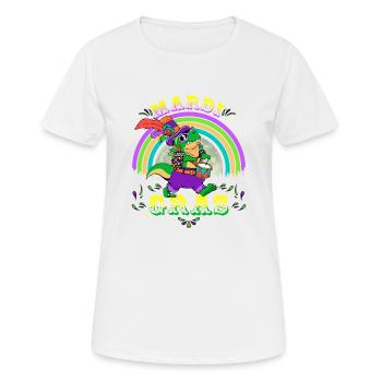 2023 Mardi Gras Party Hat T Rex Drummer Mardi - T-shirt respirant Femme - blanc - Devant - AI Model Female 172 dark (172cm)