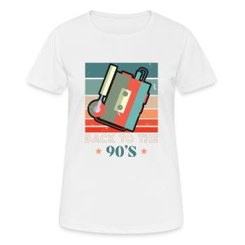Walkman kassette tape 90er jahre retro audio - Frauen T-Shirt atmungsaktiv - Weiß - Vorne - AI Model Female 172 dark (172cm)