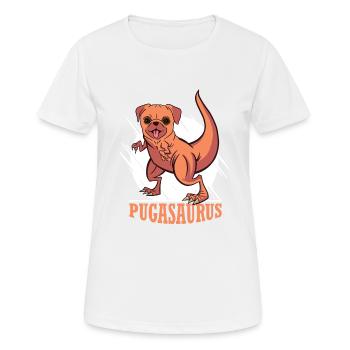 geschenkidee - pugasaurus - Frauen T-Shirt atmungsaktiv - Weiß - Vorne - AI Model Female 172 dark (172cm)