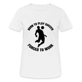 Fußballdesign Fußballmannschaft Fußballspieler - Frauen T-Shirt atmungsaktiv - Weiß - Vorne - AI Model Female 172 dark (172cm)