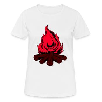 Feu de camp - T-shirt respirant Femme - blanc - Devant - AI Model Female 172 dark (172cm)