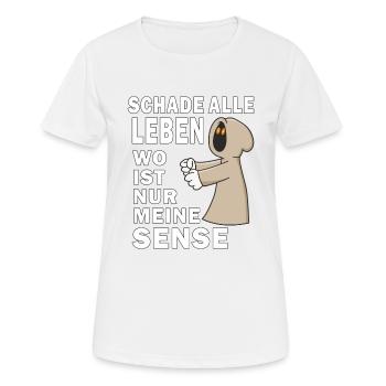 SENSENMANN WO IST MEINE SENSE - Frauen T-Shirt atmungsaktiv - Weiß - Vorne - AI Model Female 172 dark (172cm)