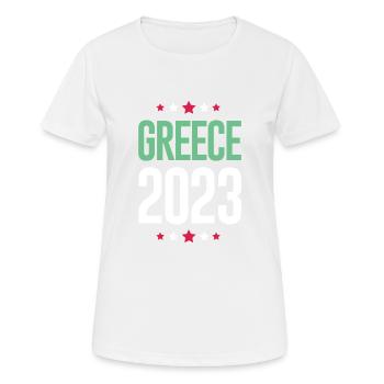 Greece 2023 - Frauen T-Shirt atmungsaktiv - Weiß - Vorne - AI Model Female 172 dark (172cm)