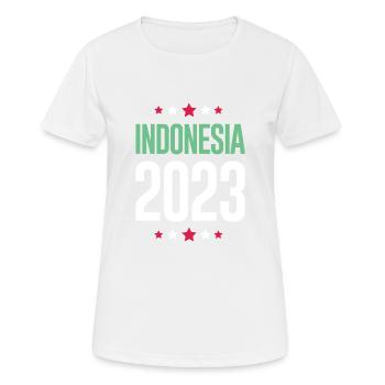 Indonesia 2023 - Women's Breathable T-Shirt - white - Front - AI Model Female 172 dark (172cm)