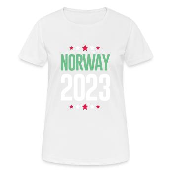 Norway 2023 - Frauen T-Shirt atmungsaktiv - Weiß - Vorne - AI Model Female 172 dark (172cm)