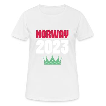 Norway 2023 Krone - Frauen T-Shirt atmungsaktiv - Weiß - Vorne - AI Model Female 172 dark (172cm)