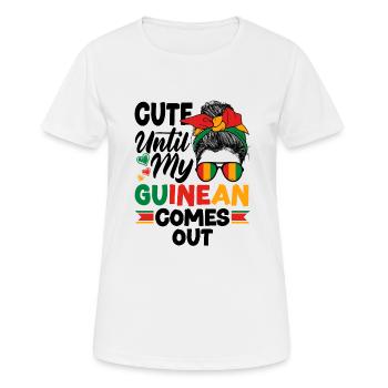 Guinea Guinea Guinea Flagge Niedlich bis mein Guinean - Frauen T-Shirt atmungsaktiv - Weiß - Vorne - AI Model Female 172 dark (172cm)
