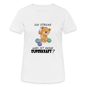Ich stricke, was ist deine Superkraft? - Frauen T-Shirt atmungsaktiv - Weiß - Vorne - AI Model Female 172 dark (172cm)