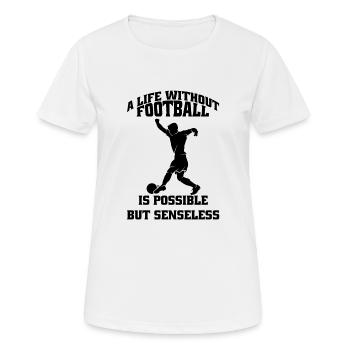 Fußballspieler Fußballmannschaft Fußballdesign - Frauen T-Shirt atmungsaktiv - Weiß - Vorne - AI Model Female 172 dark (172cm)