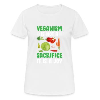 Vegan Joy - T-shirt respirant Femme - blanc - Devant - AI Model Female 172 dark (172cm)