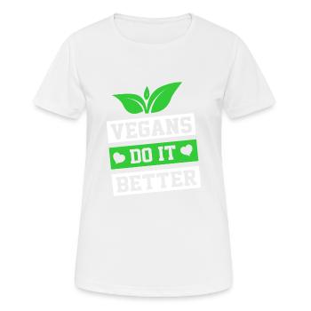 VEGANS DO IT BETTER - Women's Breathable T-Shirt - white - Front - AI Model Female 172 dark (172cm)