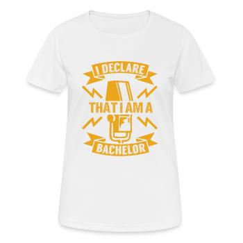I DECLARE THAT I AM A BACHELOR - Women's Breathable T-Shirt - white - Front - AI Model Female 172 dark (172cm)
