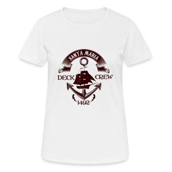 SANTA MARIA DECK CREW 1492 - Women's Breathable T-Shirt - white - Front - AI Model Female 172 dark (172cm)