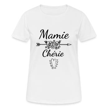 Cadeau pour mamie, fête des grands-mères, - T-shirt respirant Femme - blanc - Devant - AI Model Female 172 dark (172cm)