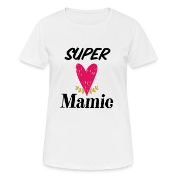 Cadeau pour mamie, fête des grands-mères - T-shirt respirant Femme - blanc - Devant - AI Model Female 172 dark (172cm)