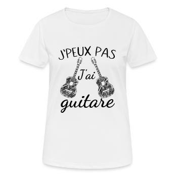 J'peux pas j'ai guitare - T-shirt respirant Femme - blanc - Devant - AI Model Female 172 dark (172cm)