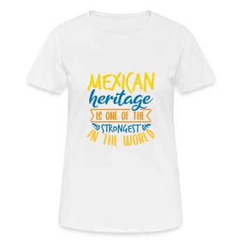 MEXIKANISCHES ERBE STÄRKSTES DER WELT - Frauen T-Shirt atmungsaktiv - Weiß - Vorne - AI Model Female 172 dark (172cm)