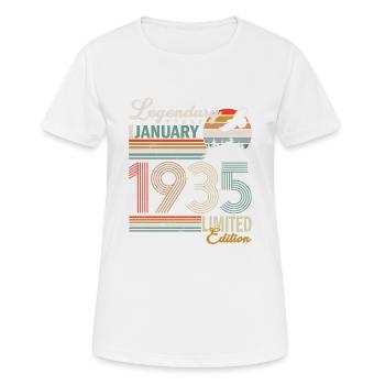 Januar 1935 Geburtstag Mann - Frauen T-Shirt atmungsaktiv - Weiß - Vorne - AI Model Female 172 dark (172cm)
