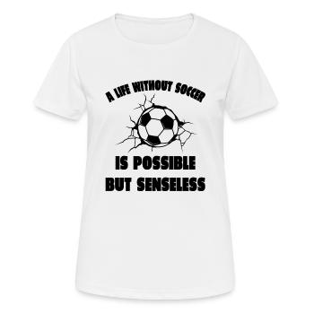 Fußballspieler Fußballmannschaft Fußballdesign - Frauen T-Shirt atmungsaktiv - Weiß - Vorne - AI Model Female 172 dark (172cm)