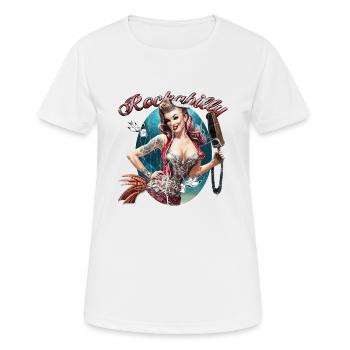 Vintage Rockabilly Girl - T-shirt respirant Femme - blanc - Devant - AI Model Female 172 dark (172cm)