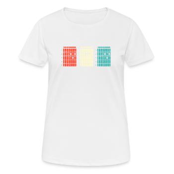Gitarrist Dad Vatertag Daddy Gitarre Akkorde Musik - Frauen T-Shirt atmungsaktiv - Weiß - Vorne - AI Model Female 172 dark (172cm)