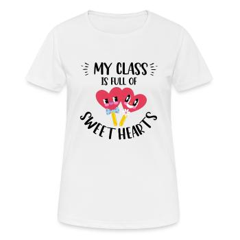 My Class Is Full Of Sweethearts - Women's Breathable T-Shirt - white - Front - AI Model Female 172 dark (172cm)