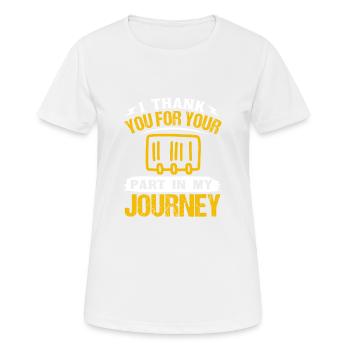 JE VOUS REMERCIE POUR VOTRE PARTICIPATION AU VOYAGE DE MAI - T-shirt respirant Femme - blanc - Devant - AI Model Female 172 dark (172cm)