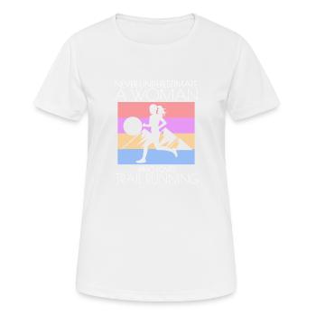 Trail Runner Running Jogging Jogger I Gift - T-shirt respirant Femme - blanc - Devant - AI Model Female 172 dark (172cm)