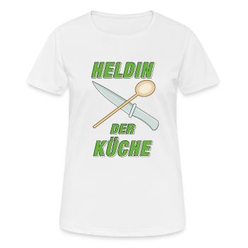 HELDIN DER KÜCHE - Frauen T-Shirt atmungsaktiv - Weiß - Vorne - AI Model Female 172 dark (172cm)
