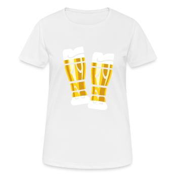 Durst - Bier trinken - Weizenbier - anstoßen - Frauen T-Shirt atmungsaktiv - Weiß - Vorne - AI Model Female 172 dark (172cm)