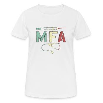 Arzthelferin MFA Krankenschwester Pflegekraft crna - Frauen T-Shirt atmungsaktiv - Weiß - Vorne - AI Model Female 172 dark (172cm)