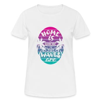 LA MAISON EST L’ENDROIT OÙ LES VAGUES SONT 2 - T-shirt respirant Femme - blanc - Devant - AI Model Female 172 dark (172cm)