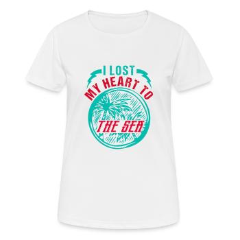 ICH HABE MEIN HERZ AN DAS MEER VERLOREN - Frauen T-Shirt atmungsaktiv - Weiß - Vorne - AI Model Female 172 dark (172cm)