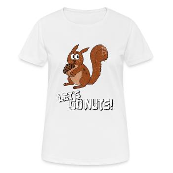 Lets Go Nuts, Funny Squirrel Pun - Women's Breathable T-Shirt - white - Front - AI Model Female 172 dark (172cm)