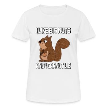 I Like Big Nuts And I Can Not Lie, Funny Squirrel - Women's Breathable T-Shirt - white - Front - AI Model Female 172 dark (172cm)